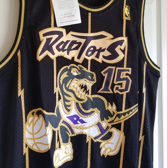VINCE CARTER TORONTO RAPTORS GOLD THROWBACK JERSEY - Picture 2 of 8
